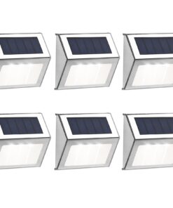 Lightess Solar Stair Lights Outdoor LED Deck Step Lighting Stainless Steel for Paths Patio Pack of 6 Cool White 27 61CcMve7JeL