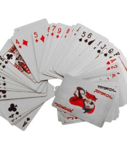 LLF Deck of 24k Silver Foil Plating Poker Plastic Playing Cards with Wood Box Includes Certificate of Authenticity $100 Benjamin Franklin 8 61CgNgZpyOL