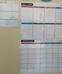 STYLIO Dry Erase Calendar Whiteboard. Set of 3 Magnetic Calendars for Fridge: Monthly, Weekly Organizer & Daily Notepad. Refrigerator & Wall Family Calendar. 4 Fine Point Markers & Eraser Included White 39 61CjkC0cIBL