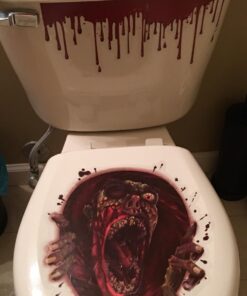 Amscan Halloween Zombie Scream Dripping Blood Toilet Topper Scene Setter Decoration Grabber Vinyl Cover 1 18 61ClsYp0SaL