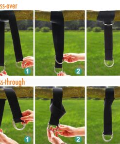 Tree Swing Hanging Straps Kit, Heavy Duty Holds 2200LBS 5FT Extra Long, with Safer Lock Snap Carabiners & Carry Pouch Bag 5 ft 25 61CluRyxPkL