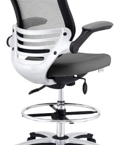 Modway EEI-211 Edge Drafting Chair - Reception Desk Chair - Flip-Up Arm Drafting Chair in Gray Grey 22 61CmAQX3NL