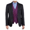 Epoint EGC1B01-03 Multi Mens Paisley Waistcoat Woven Microfiber S-5XL Vest Medium Purple-egc1b01d