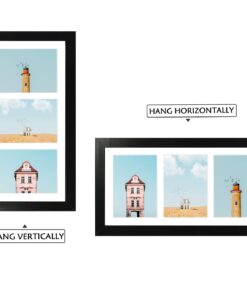Golden State Art, 7x14 Black Photo Wood Collage Frame with Mat displays (3) 4"x6" Pictures 1 Pack Wood - Black With White Mat 20 61CnX8haIbL