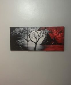 Wieco Art The Cloud Tree Wall Art Oil PaintingS Giclee Landscape Canvas Prints for Home Decorations, 3 Panels 12x16inchx3pcs (30x40cmx3pcs) 34 61CoFiKUkNL