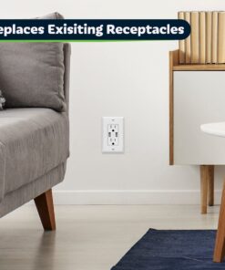 TOPGREENER 3.6A USB Wall Outlet Charger(Upgraded), 15A Duplex Tamper-Resistant Receptacles Plug, Charging Power Outlet with USB Ports, Electrical USB Socket, UL Listed, TU2153A-6PCS, White, 6 Pack 15 Amp 21 61Cq5vxqfGL