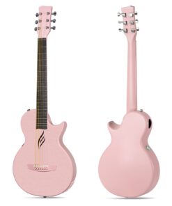 Alternative view of Enya NOVA Go SP1 Carbon Fiber Acoustic Electric Guitar with Smart AcousticPlus 35 Inch Travel Acustica Guitarra Starter Bundle Kit of Gig Bag, Strap, Strings, Charging Cable, Instrument Cable(Pink) Acoustic-Electric Pink