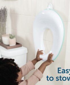 Potty Training Seat for Boys And Girls, Fits Round & Oval Toilets, Non-Slip with Splash Guard, Includes Free Storage Hook - Jool Baby Aqua 33 61CqgtHvpL