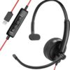 HROEENOI Premium USB Wired Headset with Noise-Cancelling Microphone, Ideal for PC, Laptop, Zoom Calls, Skype Meetings, Call Centers, and Home Office Use with in-Line Controls for Volume & Mic Mute 1 Pack 40 61Cs00aSzL