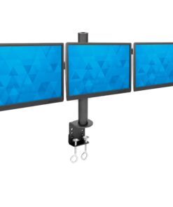 Mount-It! Triple Monitor Mount | 3 Monitor Desk Stand | Fits Three Computer Screens 19 20 21 22 23 24 Inches | C-Clamp Base | Heavy Duty Full Motion Tri Arms | VESA 75 100 Compatible up to 24 inches 37 61CtZJw89nL