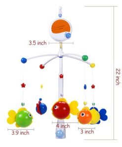 Fisca Baby Musical Crib Mobile, Infant Bed Decoration Toy Hanging Rotating Bell with Melodies Dual Purpose (Mobile & Bath Toy) 22 61CuIAVA9bL 2