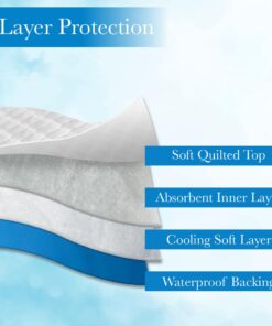 Epica Premium Ultra Plus Waterproof Sheet Protector Bed Pad, Under-pad, Quilted, Waterproof, and Washable, 34" x 52" for Children or Adults with Incontinence (1-Pack) 34x52 Inch (Pack of 1) 21 61CvyRKnuL