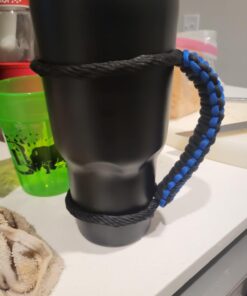 MOCE Handmade Paracord Handle for Yeti/Rtic/Ozark Trail Rambler 30 Oz Tumbler. Blue/black 1 Count (Pack of 1) 27 61CxzeuunL
