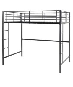 Walker Edison Timothee Urban Industrial Metal Twin over Loft Bunk Bed, Twin Size, Black 30 61D182WIv0L