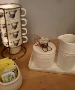 Mud Pie Farmhouse Inspired Vintage Doorknob Cream and Sugar Set, One Size, White 33 61D1OHdNbRL