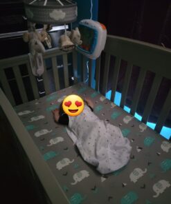 Stretchy Fitted Crib Sheets Set BROLEX 2 Pack Portable Crib Mattress Topper for Baby Boys Girls,Ultra Soft Jersey,Full Standard,Elephant & Whale Grey Teal 29 61D20ScGEL