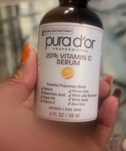 PURA D'OR 20% Vitamin C Serum (4oz BEST VALUE) Lightweight Maximum Strength Formula,Hyaluronic Acid,Retinol,Professional Grade Treatment For Face & Eyes,Dark Spots,Acne,Wrinkles,For Men & Women 29 61D2Jh57HvL 2