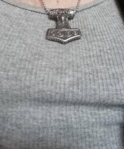 SINLEO Men's Stainless Steel Viking Norse Odin Thors Mjolnir Hammer Pendant Necklace 24inch Ball Chain Large 19 61D3DrQdQsL