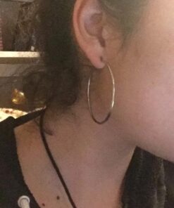 Amazon Essentials Stainless Steel Rounded Tube Hoop Earrings (50mm) 50 mm 21 61D4GQyCqcL