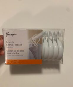 Kenney White Double Shower Curtain Hooks, White, (set of 12 pieces) 17 61D4wFI4u3L
