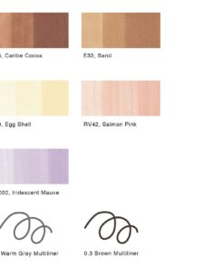 Alternative view of Copic Ciao Alcohol Markers, Doodle Kit People, 5 markers + 2 Multiliners Art markers, alcohol markers, permanent marker, alcohol-based markers, illustration markers, brush tip marker, dual tip markers People - E25, E33, E50, RV42 and BV000