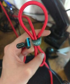 Anker USB C Cable, PowerLine+ USB-C to USB 3.0 cable (3ft/0.9m), High Durability Type C Braided Charging Cable Compatible with Samsung Galaxy S10, S9, Huawei P10, P9, Sony XZ, HTC 10 and More (Red) 3ft Red 48 61D6Pyz7xlL