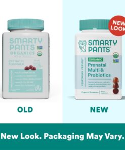 SmartyPants Organic Prenatal Vitamins, Daily Multivitamin: Methylfolate, Probiotics, Vitamins C, D3, B12, K & Zinc for Immune Support, Digestive Health, & Fetal Development, 120 Gummies, 30 Day Supply 120 Count (Pack of 1) 35 61D7a9o4fnL