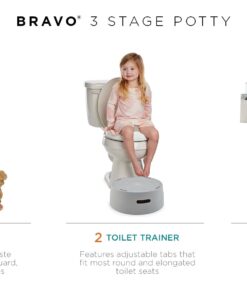 Contours Bravo 3-Stage Potty Training Potty System with Potty Chair, Toilet Trainer, Step Stool All in One, Portable Potty for Infant &Toddler Travel, Potty Training Toilet for Boys and Girls - Gray 30 61D7dKdVhL