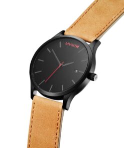 Alternative view of MVMT Classic Men's 45 MM Analog Black Tan Watch with Leather Strap