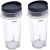 DSYJ 16 Ounce of Blender Cups & Replacement Parts Single Serve Cup Compatible with Ninja BL770 BL771 BL772 BL740 BL780 BL660 BL663 Professional Smoothie Blender | 2 Cups & 2 Cups Lid 40 61D9cnk21ZL
