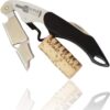 Wine Key - Professional Double Hinged Bottle Opener - Waiters Corkscrew That Opens 1 Million Vino Bottles (1, Black)