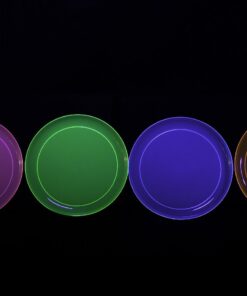 Party Essentials Hard Plastic 6-Inch Round Party/Dessert Plates, Assorted Neon, 80-Count 6" 10 61DCP0CktTL