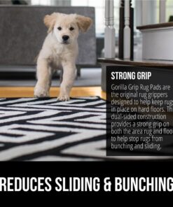 The Original Gorilla Grip Extra Strong Rug Pad Gripper, 5x7 FT, Grips Keep Area Rugs in Place, Thick Slip and Skid Resistant Pads for Hard Floors Under Carpet Mat Cushion and Hardwood Floor Protection 5' x 7' 25 61DDWzUuhPL