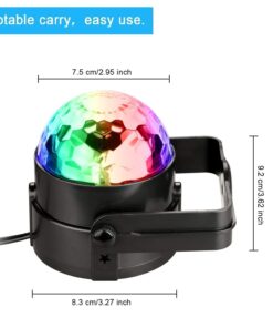 Sound Activated Party Light, Spriak Disco Light Disco Ball - Remote Control, 7 Modes - Best Dj Dance Lamp Strobe Lights for Birthday Xmas Festival Parties, Stage Bar Club Room House Karaoke Wedding plug-in disco light 29 61DF ywhFVL