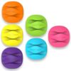 iGotTech Cable Clips and Cord Management System 6 Pack of Dual Slotted Adhesive Desktop Cable Organizers | Phone & Computer Wire Holder (Multicolor) Multicolored 16 61DFT7LFx L
