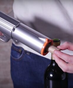 WineOvation Electric Gun Wine Opener (Silver) - Open your Wine Bottle fast and without hassle - Best Electronic Automatic Corkscrew for Gun Enthusiasts and Wine Lovers - Rechargeable Battery Operated a_Wine Gun Silver 32 61DHjP5wQ1L