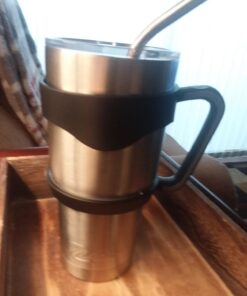 Travel Mug 30 Oz. Stainless Steel Tumbler -Removable Handle | Sliding & Regular Lid, 3 Straws & Cleaning Brush | Double Wall Vacuum Insulated Rambler Suitable For Coffee Hot & Cold Drinks By Ziloes 21 61DIexlC1UL