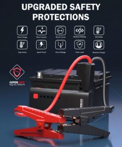 GOOLOO Jump Starter 2000A Peak Car Jumper Starter 12V SuperSafe Lithium Jump Box, Battery Booster Pack, Portable Car Battery Charger, and Jumper Cables for Up to 8.0L Gas or 6.0L Diesel Engine Black 27 61DJ534JYRL