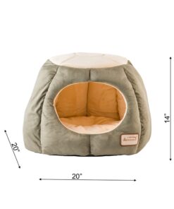 Armarkat Cat Bed, Laurel Green and Beige 34 61DKUGrVk9L