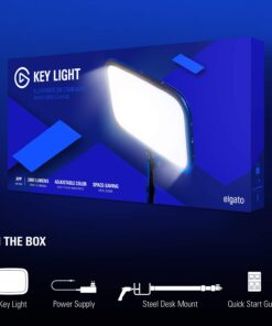 Elgato Key Light - Professional 2800 lumens Studio Light with desk clamp for Streaming, Recording and Video Conferencing, Temperature and Brightness app-adjustable on Mac, PC, iOS, Android 28 61DMvJPerKL