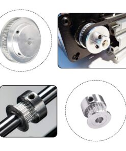 Houkr GT2 Aluminum Timing Belt Idler Pulley Bearing 20&60 Teeth Width 6.35mm Born Synchronous Wheel, with a Perimeter 200mm Width 6mm Belt and a M4 Allen Wrench, for 3D Printer. 6.35 mm 9 61DRlTjpEkL