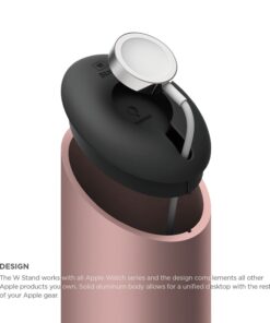 elago W Charging Stand Compatible with Apple Watch Series Ultra2/Ultra/9/8/7/6/SE/5/4/3/2/1/SE (49mm, 45mm, 44mm, 42mm, 41mm, 40mm, 38mm) - Premium Aluminum, Fits Within Car’s Cupholder (Rose Gold) Rose Gold 17 61DT5q fadL