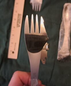 Tapirus 5 Spork Of Steel Utensils Set | Durable & Rust Proof Stainless Steel | Spoon, Fork & Knife Flatware | For Camping, Fishing, Hunting & Outdoor Activities | With Bottle Opener & Carrying Case 46 61DTNnh9MZL