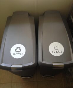 Recycle and Trash Vinyl Lettering Decal Sticker (4" x 4", White) 4" x 4" 32 61DUHk6LAL