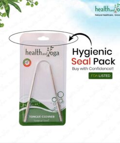 HealthAndYoga(TM) SteloSwipe Tongue Cleaner Scraper - Hygienic Seal-Pack - Surgical Grade Stainless Steel, Non-Synthetic Grip - Sterilizable Metal Tongue Scraper for Adults (1 Pack with Storage Bag) Surgical Steel - 1 Pack 39 61DUZEq0BbL