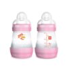 MAM Easy Start Anti Colic 5 oz Baby Bottle, Easy Switch Between Breast and Bottle, Reduces Air Bubbles, 2 Pack, Newborn, Girl 2 Count (Pack of 1) 48 61DWggz5ApL