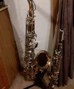 Hamilton Alto/Tenor sax Stand, Black, includes Flute/Clarinet peg 9 61DX8tnYSJL