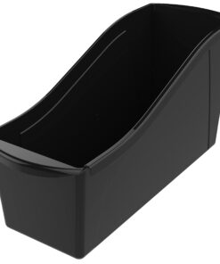 Alternative view of Storex Large Book Bin, Interlocking Plastic Organizer for Home, Office and Classroom, Black, 6-Pack (70109E06C)