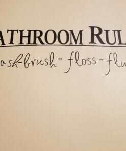 Black 5.5" x 22" Bathroom Rules Wash Brush Floss Flush Quote Saying Wall Sticker Home Decal Decor for Bathroom 5.5" x 22" Black 16 61DYQtnzcRL