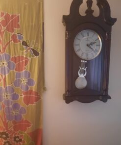 Pendulum Wall Clock Battery Operated - Hanging Grandfather Wall Clock with Pendulum - Quiet, Wood Pendulum Clock - Wooden Pendulum Wall Clock for Living Room Decor, Office & Home Décor Gift 23.5x9 34 61DYpKdIG3L 3